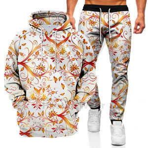 Nouvel ensemble de sweat-shirts surdimensionnés à motif vintage personnalisé, respirant, jogging pour hommes, sweat-shirts décontractés, ensemble de pantalons à capuche - Product Image 5