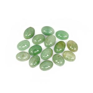 5ชิ้นหินอะเวนจูรีนสีเขียวธรรมชาติ36.65CTS ทรงรี Cabochon 14x12มม. ทำจากห้องแล็บสร้างเครื่องประดับควอตซ์ - Product Image 1