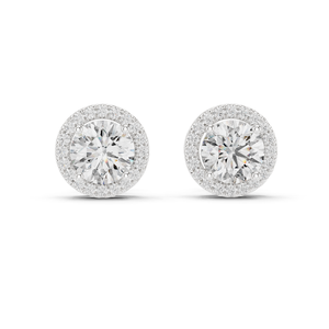 Pendientes con Diamantes Cultivados en Laboratorio de 2.9 CT, VVS-VS EF, Diseño Halo, Disponibles en Oro de 18K, 14K, 10K y Plata 925, Oro Rosa, Amarillo - Product Image 2