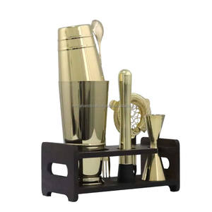Mélange de boissons 6 pièces outils de Bar en acier inoxydable Kit de barman fini en cuivre avec support pour le barman à domicile Kit pour avec support - Product Image 3