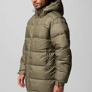 Nouvelle mode, doudoune longue à capuche personnalisée, épaisse, d'hiver, décontractée, pour le football, randonnée, 100% polyester, col montant, motif uni - Product Image 4