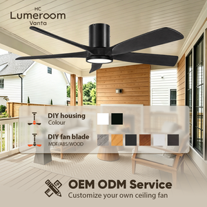 Ventilateur de plafond encastré de 60 pouces avec lumière, 5 pales en bois massif, moteur DC silencieux, télécommande, pour salon - En stock aux États-Unis - Product Image 4