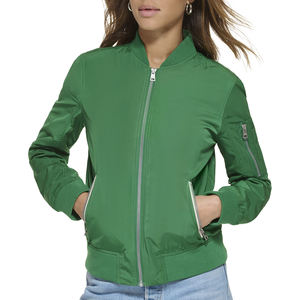 Chaqueta Bomber de Manga Larga con Cierre, Cortavientos, Cálida, Transpirable, de Corte Regular, Ecológica, de Poliéster para Mujer - Product Image 1