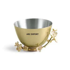 Cuenco de sopa y arroz dorado Simple, diseño de lujo, cuenco de mezcla decorativo de forma redonda, cuencos para servir de cocina hechos a mano al por mayor - Product Image 6