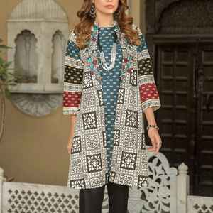 Viscose Lawn Trajes de 3 piezas con estampado digital para mujeres Diseñadores pakistaníes Colección de verano Vestidos de césped - Product Image 4