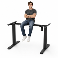 Solution de projet moderne : Bureau contemporain pour le travail à domicile, table électrique réglable, bureau debout avec structure métallique pour ordinateur
