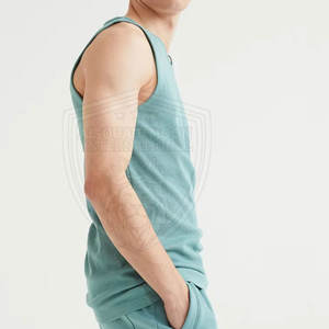 Camiseta sin mangas de algodón 100% de alta calidad para hombre, ropa deportiva informal de secado rápido con tejido de punto transpirable - Product Image 3