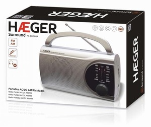 Radio Portatile AM/FM AC/DC Haeger con Antenna Telescopica da 39cm (PR-BIB.004B) - Product Image 2