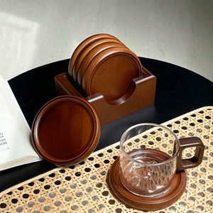 Ensemble de sous-verres en bambou écologiques, durables, antidérapants, réutilisables, pour café, thé, vin, verre, maison, bureau, table - Product Image 1