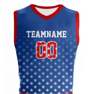 Nuevo diseño personalizado uniforme de baloncesto para hombres Azul Rojo sublimación impresión Jersey conjunto personalizable ropa de baloncesto para hombres - Product Image 4