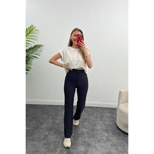 Tessuto in crêpe a vita Ultra alta da donna per pantaloni in Lycra Palazzo - Product Image 1