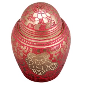 Urnas de recuerdo de cremación de cúpula superior de latón de alta calidad con grabado de color dorado y Rosa terminado para cenizas humanas - Product Image 1