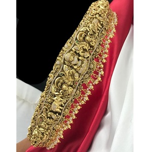 Conjunto de cinturón de latón con acabado dorado de calidad superior de diseñador, conjunto de joyas chapadas en oro para mujer, ropa de boda tradicional para mujer - Product Image 1