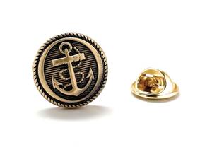 Pin de Solapa con Ancla Dorada 3D de Diseño Personalizado y Elegante, Broche de Solapa con Forma de Barco - Product Image 4
