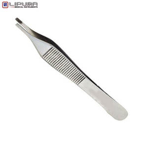 Etiqueta OEM Adson Brown Forceps Instrumentos quirúrgicos manuales para el manejo de tejidos delicados Agarre Estándar DE SEGURIDAD MOL al por mayor - Product Image 2