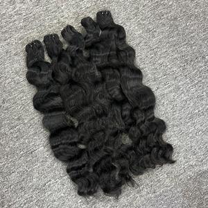 Venta al por mayor mechones de pelo natural ondulado de trama de gran stock de pelo virgen de alta calidad 100% pelo crudo, pelo de todos los colores, pelo crudo vietnamita - Product Image 2