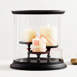 Vela con base de metal con acabado negro-Hurricane Juego de 3 portavelas de metal de diseño - Product Image 5