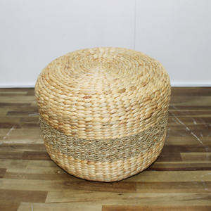 Taburete otomano hecho a mano Artex Dong Thap Factory de jacinto de agua de algas marinas naturales y artesanías de mimbre ecológicas de ratán - Product Image 4