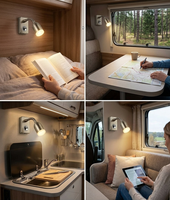 Applique murale LED NRY pour intérieur de camping-car avec col de cygne flexible, 12 V 2 W, éclairage de chevet à montage en surface