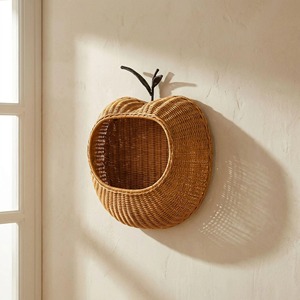 Handmade Natural Rattan Geometric Apple Wall <b>Shelf</b> <b>Storage</b> <b>Basket</b> Modern Eco-Friendly Multi-Purpose Made in Hanoi - Product Image 3