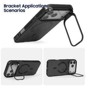 Funda Protectora Magnética Transparente Morada a Prueba de Golpes con Anillo de Soporte para Cámara para iPhone 15 16 17 18 Pro Max, Venta al Por Mayor - Product Image 4