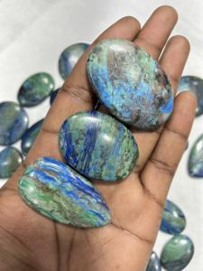 Prix de gros, azurite malachite de qualité supérieure, cabochon personnalisé, pierre précieuse verte en vrac, fabrication de bijoux, certifié par un tiers - Product Image 4