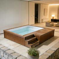 Piscine carrée en fibre de verre de 20 pieds avec canapé et skimmer pour villa et maison de vacances