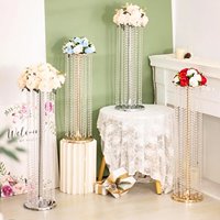 Grand lustre en métal suspendu, fait main en Inde, écologique et personnalisable, avec vase en cristal, pour table de mariage ou salle à manger