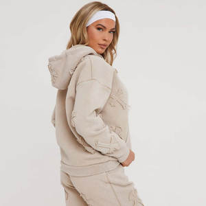 ชุดเสื้อฮู้ดและกางเกงวอร์มลำลอง2ชิ้นผ้าฟลีซฟอกสีวินเทจแนววินเทจสำหรับฤดูหนาวในราคา - Product Image 6