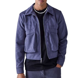 Nouvelle veste en cuir pour homme, couleur unie, couleur personnalisée, fermeture éclair tendance, col montant, devant décontracté, vestes de haute qualité 2026 - Product Image 1