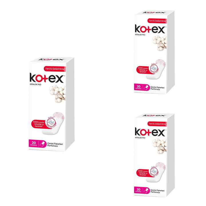 Kotex Daily Pads Normal 20 3 Boxes