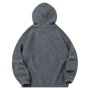 <b>Men's</b> Long Sleeve <b>Sherpa</b> <b>Hoodie</b> with Fuzzy Texture Fashion Pullover Outerwear for Fall and Winter Digital Printing - Product Image 2