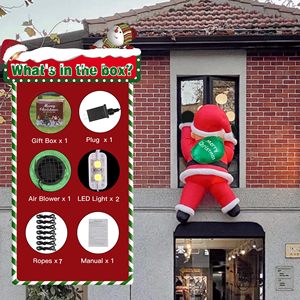 Inflatable giáng sinh Santa Claus được xây dựng trong đèn Led ngoài trời bãi cỏ sân hiển thị bên trang trí nguồn cung cấp Inflatable Light-Up - Product Image 6