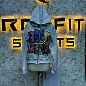 Sweat à capuche zippé de haute qualité avec logo personnalisé, imprimé numériquement, 100% coton, fabriqué en usine, prix abordable, pour hommes - Product Image 1