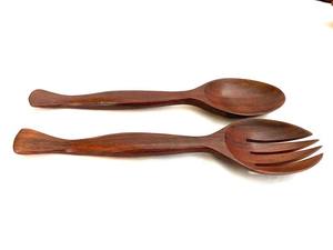 Wooden Resin Spoon With Fork Decorative Salad Serving Utensils Stylish <b>Tableware</b> Cutlery - Product Image 5
