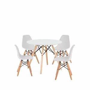 High Quality Children Furniture Living Room Bedroom School Playroom Outdoor Kids Dining Chairs&table White MDF Modern