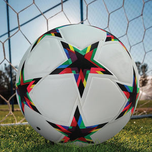 Ballon de football en cuir de haute qualité, coloré, avec impression de logo personnalisée, sport pakistanais, nouveau ballon de football en cuir personnalisé - Product Image 2