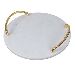 Plateau décoratif unique en marbre Stockage de nourriture de luxe de qualité supérieure Vente en gros décorative pour la maison et l'hôtel. - Product Image 4