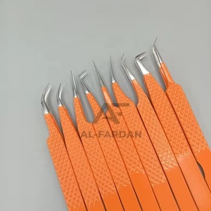 Pince à cils orange en acier inoxydable japonais, pointue, pour extensions de cils volume, avec logo personnalisé - Product Image 5
