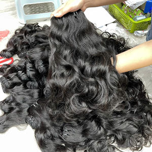 Top Qualité Double Dessiné Naturel Ondulé Trame Vietnam Cheveux Humains Brut Vietnamien Cheveux Ondulés Bundle - Product Image 2