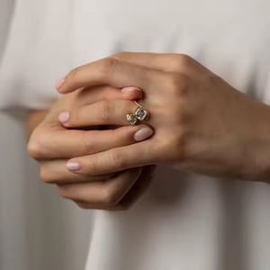 Nouveau diamant classique taille ronde cultivé en laboratoire 10K/ 14K/ 18K or jaune bague de fiançailles en diamant complet pour la vente à l'exportation de l'Inde - Product Image 4