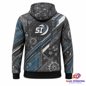 OEM Custom <b>Techwear</b> Hoodie Steel Mechanical Graphic Full Zipper Streetwear <b>Jacket</b> Wholesale Private Label - Product Image 2