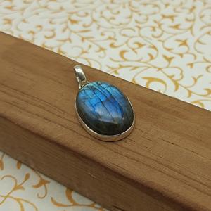 925 Sterling Silver Fine Jewelry Pendant <b>Unique</b> Handmade Flash Labradorite Oval Charm Bezel Setting Inlay <b>Gift</b> <b>for</b> <b>Her</b> - Product Image 1