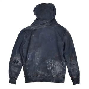 Sudadera con Capucha Personalizada para Hombre 2023, Teñida, Desgastada, Lavada al Ácido, de Algodón 100%, Gruesa, Transpirable, de Alta Calidad para Invierno - Product Image 2