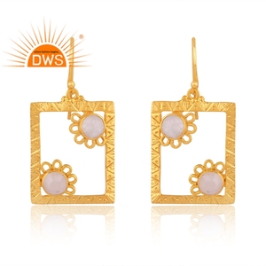 Meilleure vente en argent sterling 925 plaqué or 18 carats Flash pierre de lune arc-en-ciel naturelle pierre précieuse Demi Fine Jewellery Fabriqué - Product Image 1