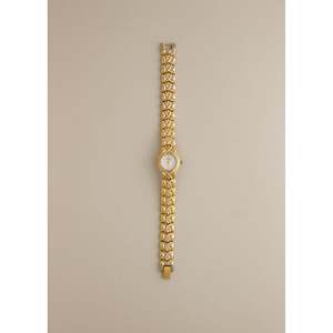 Vintage Sekonda <b>Watch</b> Woven Link Design Luxury Ladies Quartz Timepiece Featuring Glass Dial Window Stainless Steel <b>Case</b> Leather - Product Image 3
