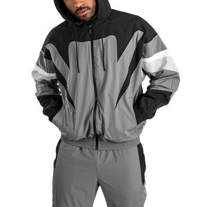 Conjunto de Chaqueta y Pantalones Deportivos de Nailon Gris para Hombre, Estilo Nuevo, con Cierre, Traje Deportivo de Invierno con Logotipo, Chaqueta Cortavientos de Poliéster para Hombre 2026 - Product Image 3