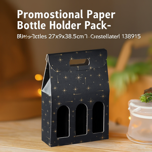 Porta Botellas de Papel Promocional, Paquete de 3 Botellas, 27x9x38.5cm, Constelación 138915 - Product Image 3