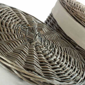 Panier à linge doublé de coton blanc antique paniers de rangement pliables au design moderne pour armoire de salle de bain en tissu fer plastique - Product Image 2