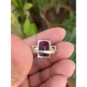 แหวนอเมทิสต์ซิทริน เงินแท้ 925 แหวนพลอยหลายชนิด ทำมือ ขายส่งเครื่องประดับ - Product Image 6